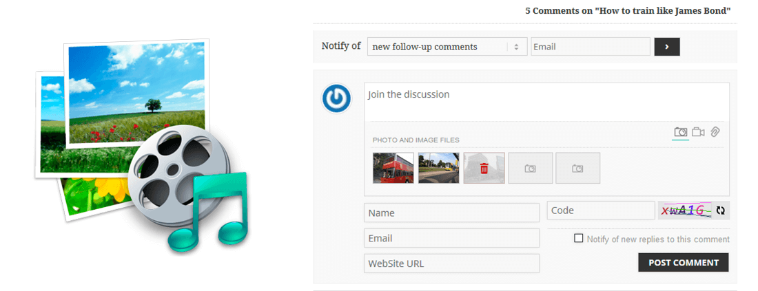 【更新至7.0.2】wpDiscuz – Media Uploader 媒体图片上传 汉化版 WordPress插件